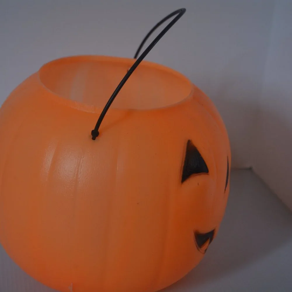 VTG Blow Mold Halloween Pumpkin Trick Or Treat Pail Bucket General Foam Plastics